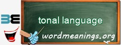 WordMeaning blackboard for tonal language